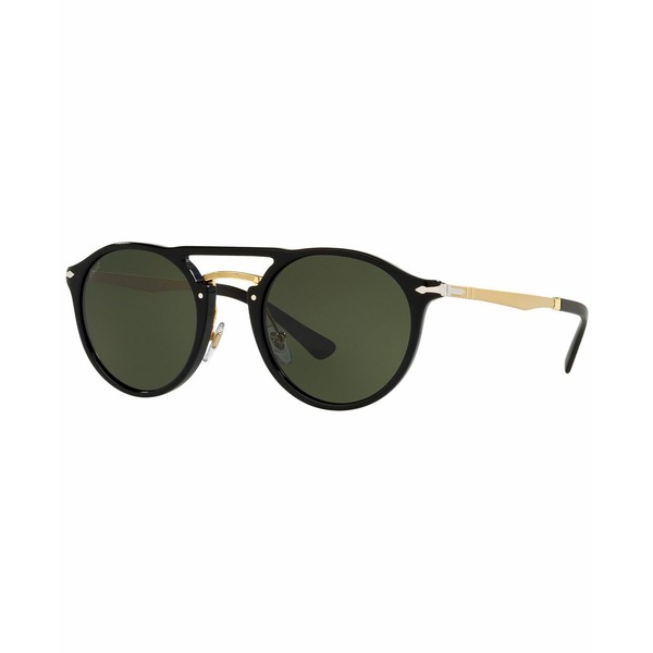 ペルソル レディース サングラス＆アイウェア アクセサリー Unisex Sunglasses, PO3264S 50 Black Gold-Tone