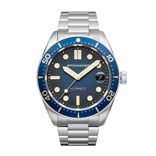 スピ二カー メンズ 腕時計 アクセサリー Men's Croft Mid-Size Automatic Regiment Blue with Silver-Tone Solid Stainless Steel Bracel