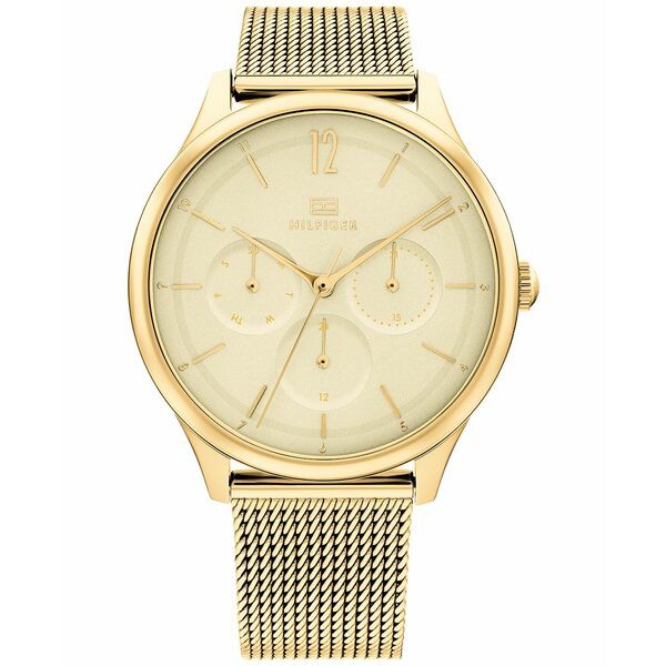 トミー ヒルフィガー レディース 腕時計 アクセサリー Women's Gold-Tone Mesh Bracelet Watch 38mm Gold