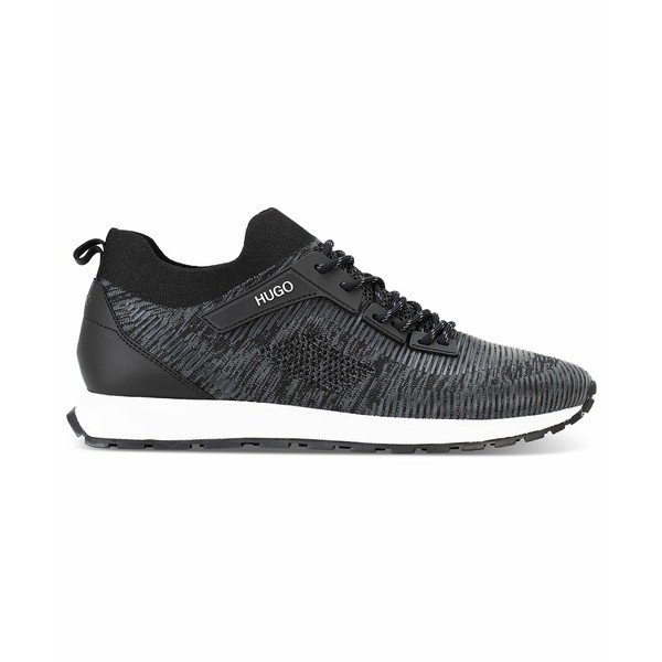 ヒューゴボス メンズ スニーカー シューズ HUGO Men's Icelin Knit Fashion Sneakers Black