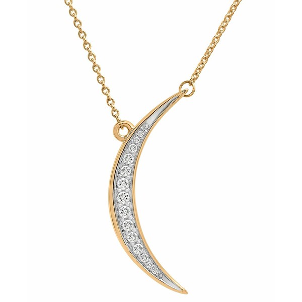 ラップド レディース ネックレス・チョーカー・ペンダントトップ アクセサリー Diamond Moon Pendant Necklace (1/10 ct. t.w.) in 14k