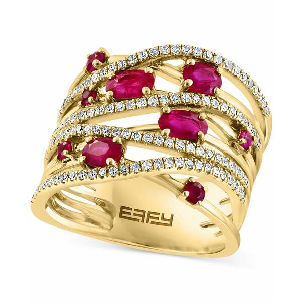 エフィー コレクション レディース リング アクセサリー EFFY® Ruby (1-1/5 ct. t.w.) & Diamond (3/8 ct. t.w.) Multirow Ring in 1