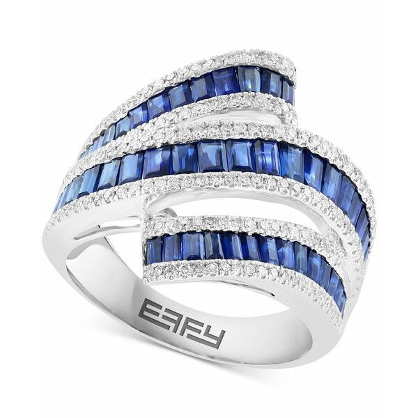 エフィー コレクション レディース リング アクセサリー EFFY® Sapphire (2-1/5 ct. t.w.) & Diamond (3/8 ct. t.w.) Swirl Statemen