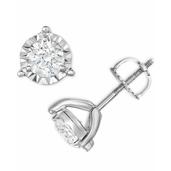 トゥルーミラクル レディース ピアス＆イヤリング アクセサリー Diamond Three Prong Stud Earrings (1-1/4 ct. t.w.) in 14k White Gold