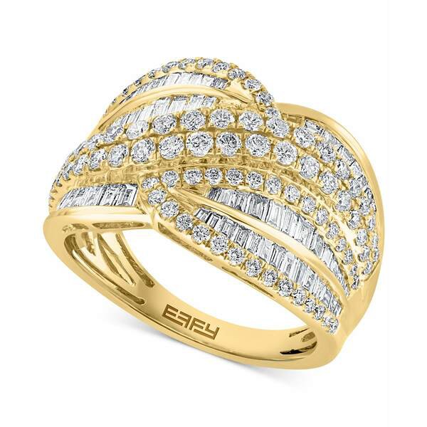 エフィー コレクション レディース リング アクセサリー EFFY® Diamond Multirow Statement Ring (1-1/2 ct. t.w.) in 14k Gold Yell