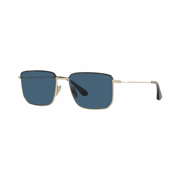 プラダ メンズ サングラス・アイウェア アクセサリー Men's Sunglasses, PR 52YS 56 Blue, Pale Gold-Tone