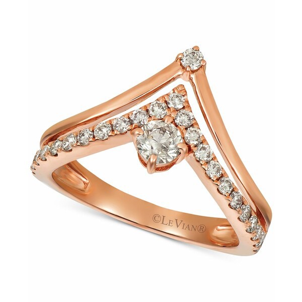 ルヴァン レディース リング アクセサリー Nude Diamonds Crown Ring (5/8 ct. t.w.) in 14k Rose Gold Rose Gold