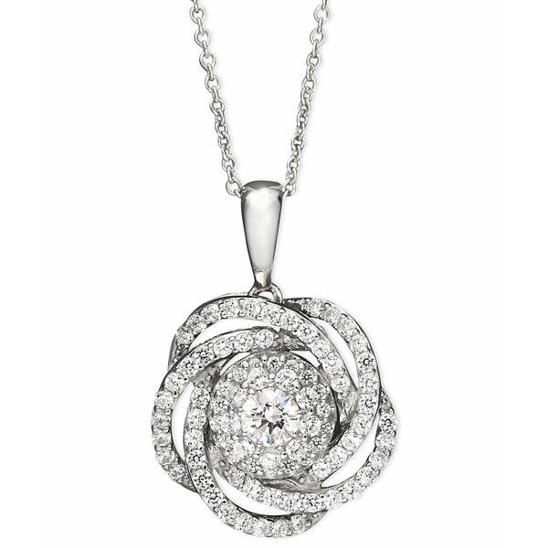 ラップド イン ラブ レディース ネックレス・チョーカー・ペンダントトップ アクセサリー Diamond Knot Pendant Necklace in 14k White G