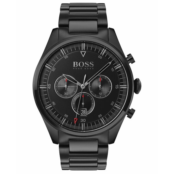 ボス メンズ 腕時計 アクセサリー Men's Chronograph Pioneer Black Ion-Plated Stainless Steel Bracelet Watch 44mm Black