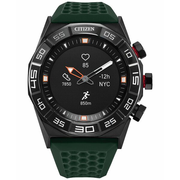 シチズン メンズ 腕時計 アクセサリー Men's CZ Smart Hybrid HR Green Strap Smart Watch 44mm Green