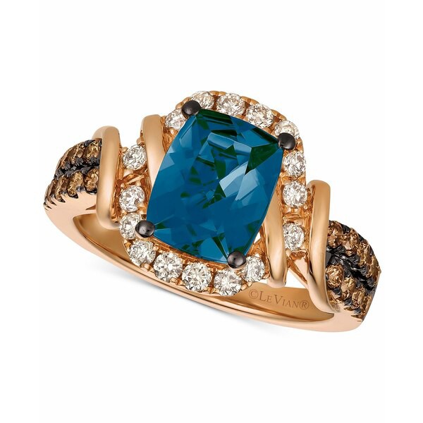 ルヴァン レディース リング アクセサリー Chocolate & Nude Deep Sea Blue Topaz (2-1/10 ct. t.w.) & Diamond (5/8 ct. t.w.) Ring in