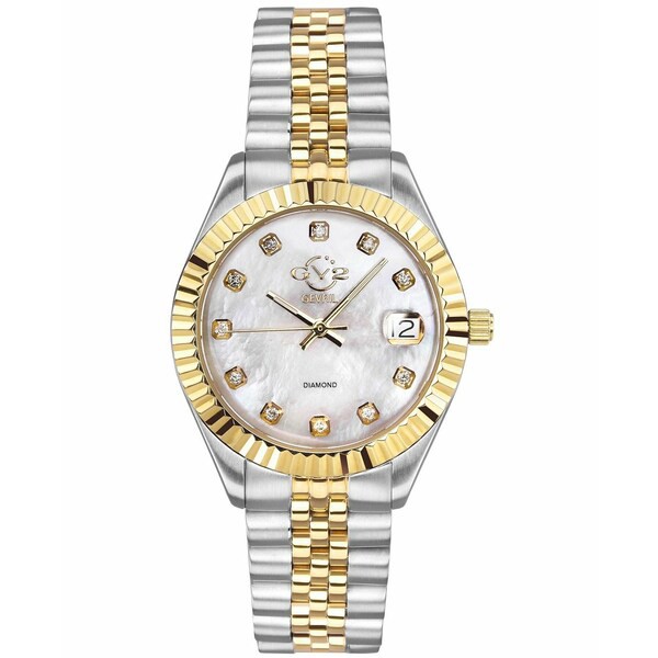 ジェビル レディース 腕時計 アクセサリー GV2 Women's Naples Two-Tone Stainless Steel and Ion Plating Swiss Quartz Bracelet Watch