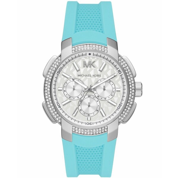 マイケルコース レディース 腕時計 アクセサリー Women's Sidney Multifunction Turquoise Silicone Band Watch 42mm Turquoise