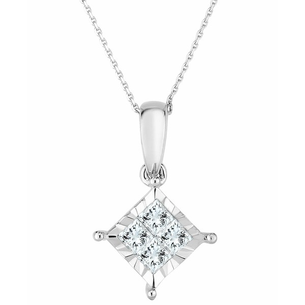 トゥルーミラクル レディース ネックレス・チョーカー・ペンダントトップ アクセサリー Princess Quad 18" Pendant Necklace (3/4 ct. t.