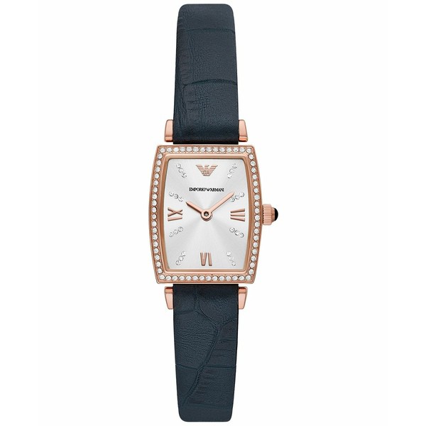 エンポリオ アルマーニ レディース 腕時計 アクセサリー Women's Gianni T-Bar Rose Gold-Tone Stainless Steel Strap Watch 22mm Blue