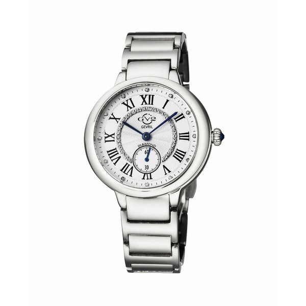 ジェビル レディース 腕時計 アクセサリー GV2 Women's Rome Silver-Tone Stainless Steel Swiss Quartz Bracelet Watch 36 mm Silver-To