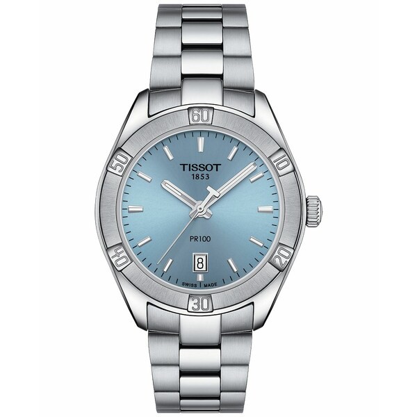 ティソット レディース 腕時計 アクセサリー Women's PR 100 Lady Sport Stainless Steel Bracelet Watch 36mm Blue