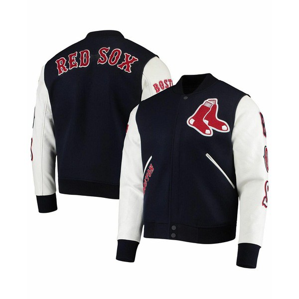 プロスタンダード メンズ ジャケット＆ブルゾン アウター Men's Navy, White Boston Red Sox Varsity Logo Full-Zip Jacket Navy, White