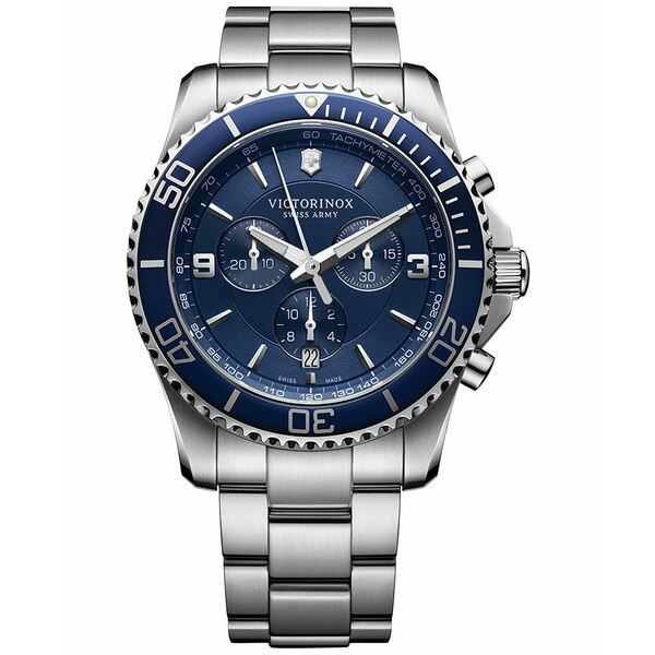 ビクトリノックス メンズ 腕時計 アクセサリー Men's Chronograph Maverick Stainless Steel Bracelet Watch 43mm 241689 No Color