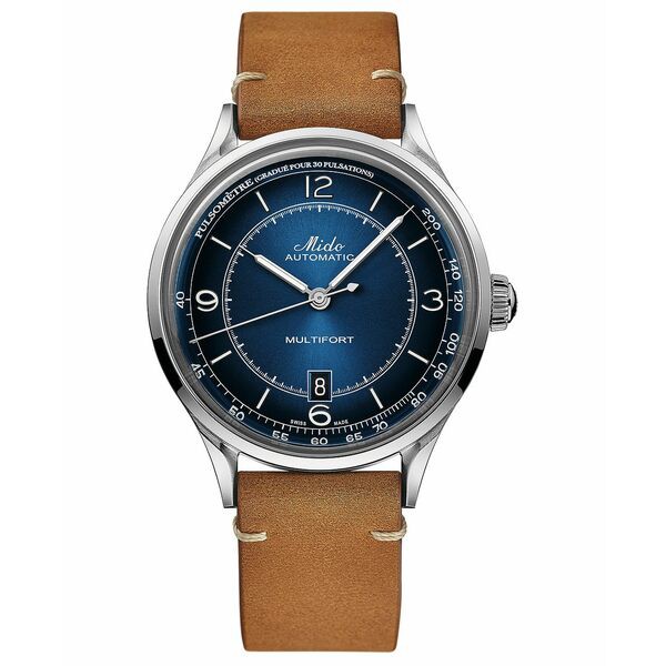 ミド メンズ 腕時計 アクセサリー Men's Swiss Automatic Multifort Patrimony Pulsometer Brown Leather Strap Watch 40mm Brown