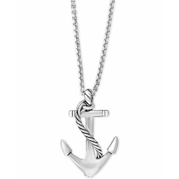 エフィー コレクション メンズ ネックレス・チョーカー アクセサリー EFFY® Men's Anchor Pendant Necklace in Sterling Silver Silv