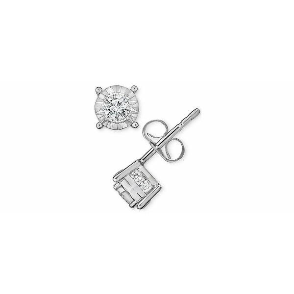 トゥルーミラクル レディース ピアス＆イヤリング アクセサリー Diamond Miracle Stud Earrings (1/2 ct. t.w.) in 14k White Gold White