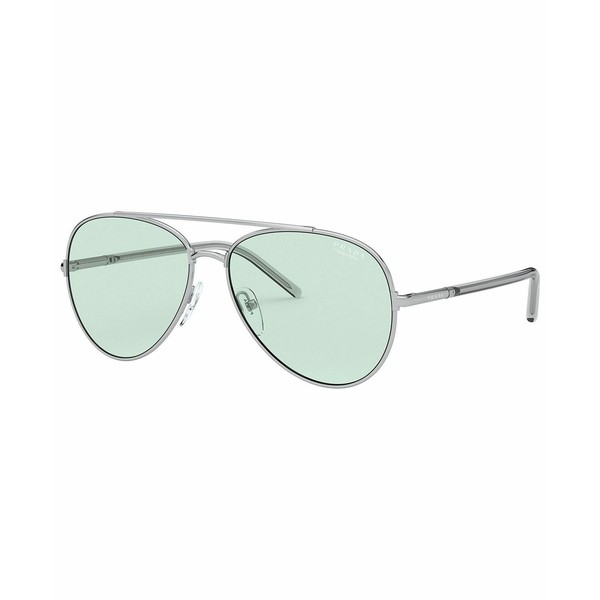 プラダ レディース サングラス＆アイウェア アクセサリー Women's Sunglasses, 0PR 66XS SILVER/GREEN PHOTOCROMATIC