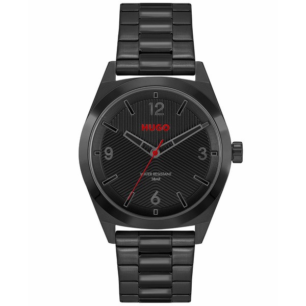 フューゴ メンズ 腕時計 アクセサリー Make Men's Black Stainless Steel Bracelet Watch 42mm Black