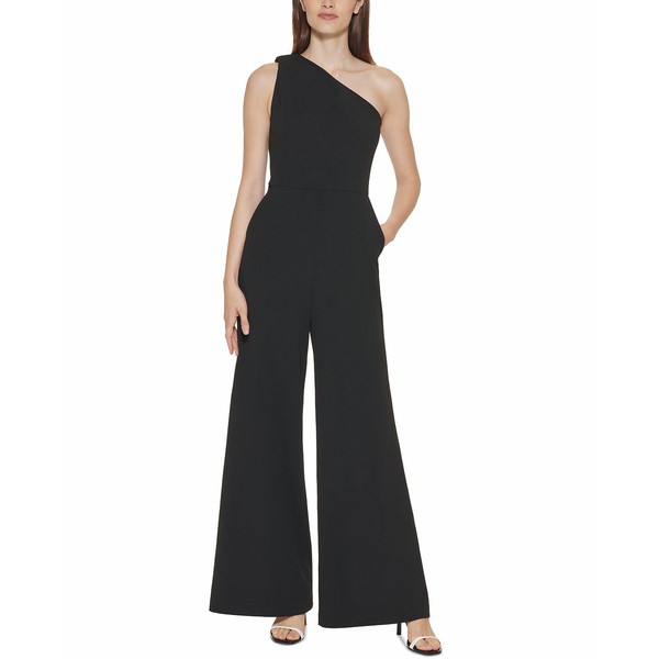 カルバンクライン レディース ワンピース トップス One-Shoulder Jumpsuit Black