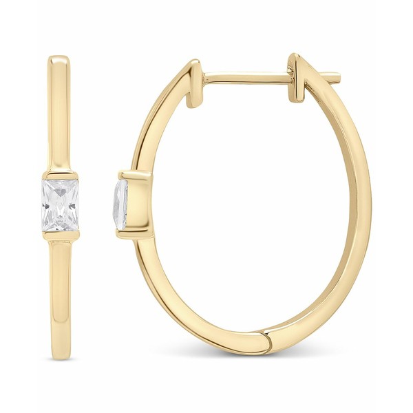 ラップド レディース ピアス＆イヤリング アクセサリー Certified Diamond Baguette Hoop Earrings (1/10 ct. t.w.) in 14k Gold, Creat