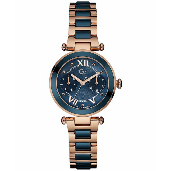 ゲス レディース 腕時計 アクセサリー Women's Swiss Rose Gold-Tone Stainless Steel & Blue Ceramic Bracelet Watch 32mm Rose Gold-to