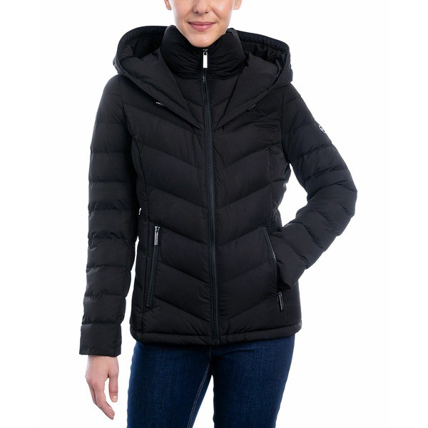 マイケルコース レディース ジャケット＆ブルゾン アウター Women's Hooded Down Puffer Coat, Created for Macy's Black