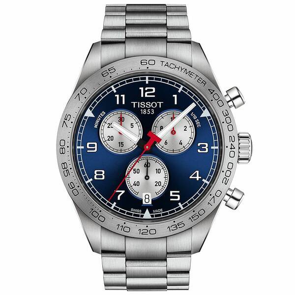 ティソット メンズ 腕時計 アクセサリー Men's Swiss Chronograph PRS 516 Stainless Steel Bracelet Watch 45mm Blue