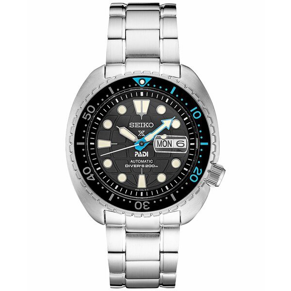 セイコー メンズ 腕時計 アクセサリー Men's Automatic Prospex PADI Special Edition Stainless Steel Bracelet Watch 45mm Black