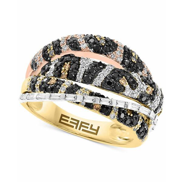 エフィー コレクション レディース リング アクセサリー EFFY® Multicolor Diamond Panther Print Crossover Ring (1-1/10 ct. t.w.)