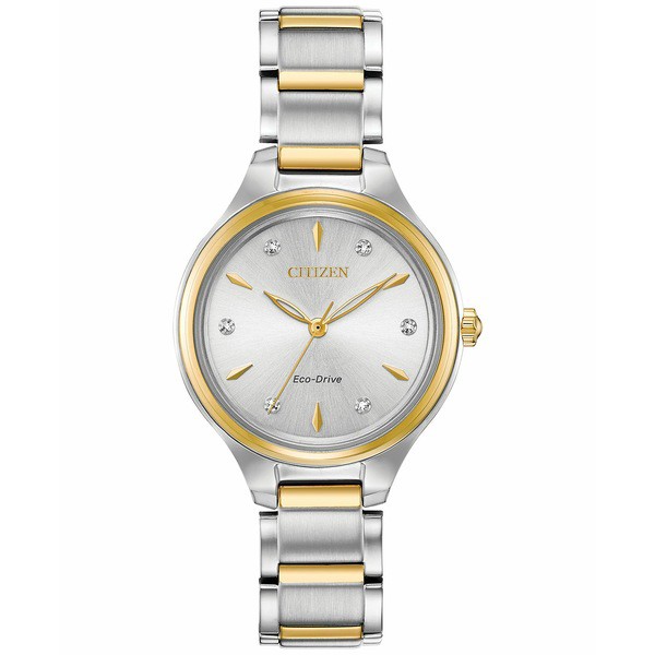 シチズン レディース 腕時計 アクセサリー Eco-Drive Women's Corso Diamond-Accent Two-Tone Stainless Steel Bracelet Watch 29mm No C