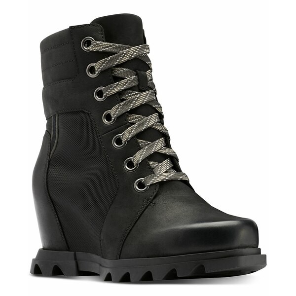 ソレル レディース ブーツ＆レインブーツ シューズ Women's Joan of Artic Wedge III Lexie Lug Sole Boots Black, Jet