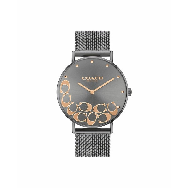 コーチ レディース 腕時計 アクセサリー Women's Perry Gray Stainless Steel Mesh Bracelet Watch, 36mm Gray