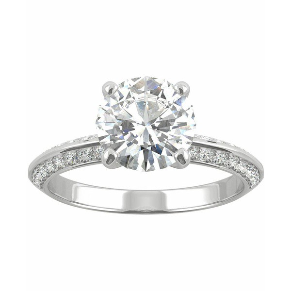 チャールズ アンド コルバード レディース リング アクセサリー Moissanite Knife-Edge Engagement Ring (2-1/4 ct. t.w. DEW) in 14k Wh