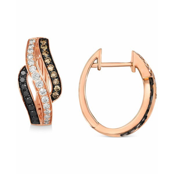 ルヴァン レディース ピアス＆イヤリング アクセサリー Multicolor Diamond Swirl Hoop Earrings (3/4 ct. t.w.) in 14k Rose Gold Rose