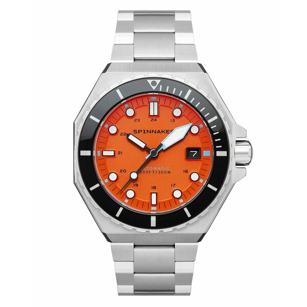 スピ二カー メンズ 腕時計 アクセサリー Men's Dumas Automatic Tangerine with Silver-Tone Solid Stainless Steel Bracelet Watch 44mm