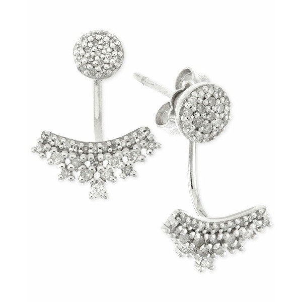 ラップド レディース ピアス＆イヤリング アクセサリー Diamond Ear Jackets (1/4 ct. t.w.) in 10k White Gold, Created for Macy's No