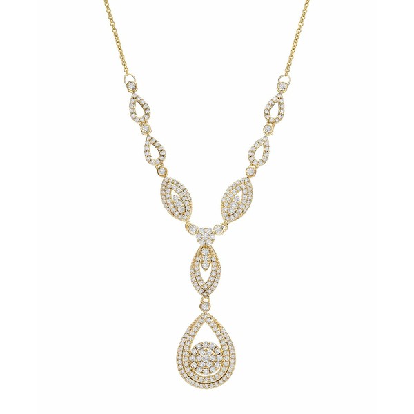 ラップド イン ラブ レディース ネックレス・チョーカー・ペンダントトップ アクセサリー Diamond Double Drop Pendant 17" in 14k Whit