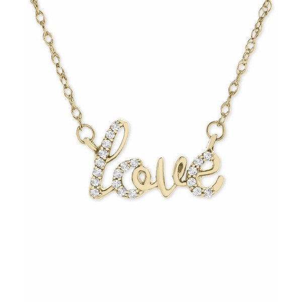 ラップド レディース ネックレス・チョーカー・ペンダントトップ アクセサリー Diamond Scripted Love 17" Pendant Necklace (1/10 ct.