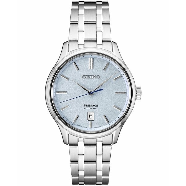 セイコー メンズ 腕時計 アクセサリー Men's Automatic Presage Stainless Steel Bracelet Watch 42mm Light Blue