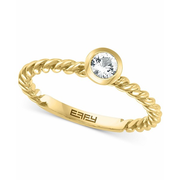 エフィー コレクション レディース リング アクセサリー EFFY® White Sapphire Bezel Ring (1/4 ct. t.w.) in 14k Gold White Sapphi