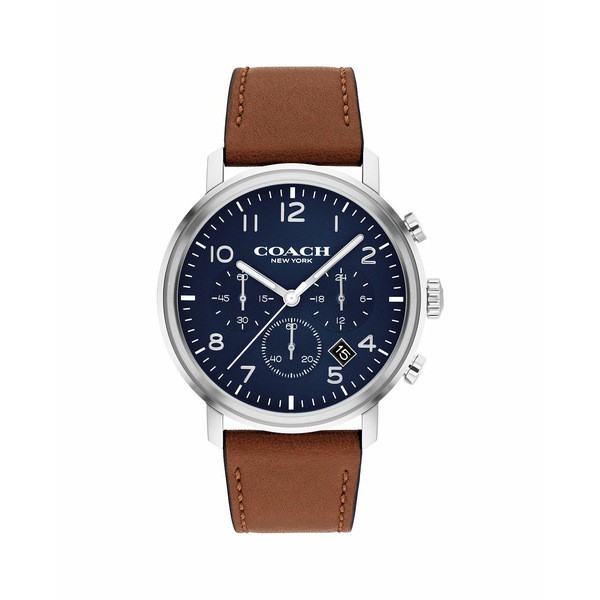 コーチ メンズ 腕時計 アクセサリー Men's Harrison Saddle Leather Strap Watch 42mm Saddle