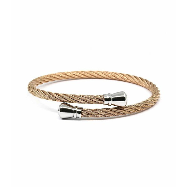 シャリオール メンズ ブレスレット・バングル・アンクレット アクセサリー Men's Celtic Stainless Steel Bangle Rose Gold-Tone