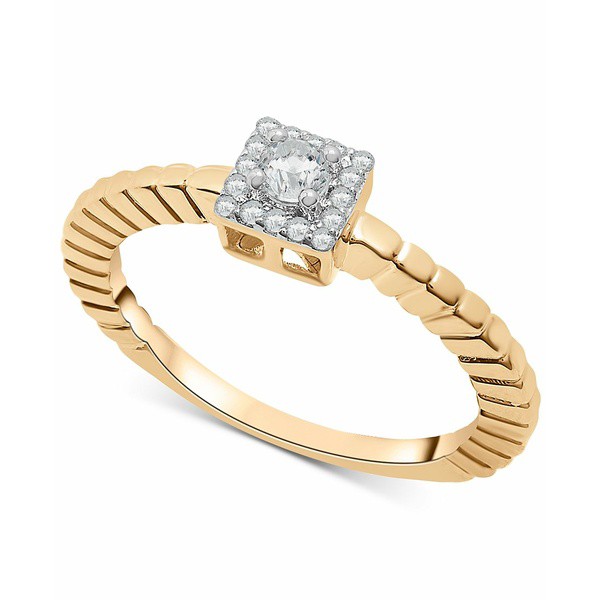 ラップド レディース リング アクセサリー Diamond Halo Ring (1/6 ct. t.w.) in 14k Gold, Created for Macy's Yellow Gold