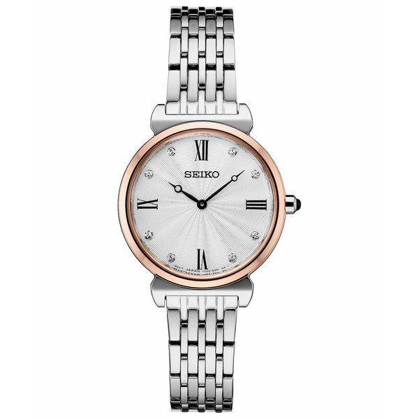 セイコー レディース 腕時計 アクセサリー Women's Crystals Two-Tone Stainless Steel Bracelet Watch 29.6mm Rose Gold